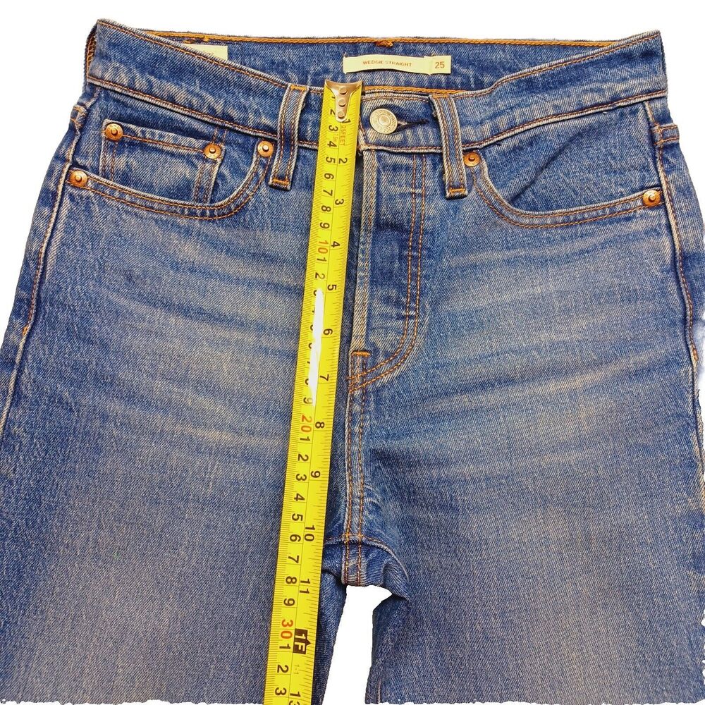 Levi's Premium Big E Wedgie Straight Buttonfly Jeans Women's Size 25 - Picture 9 of 13